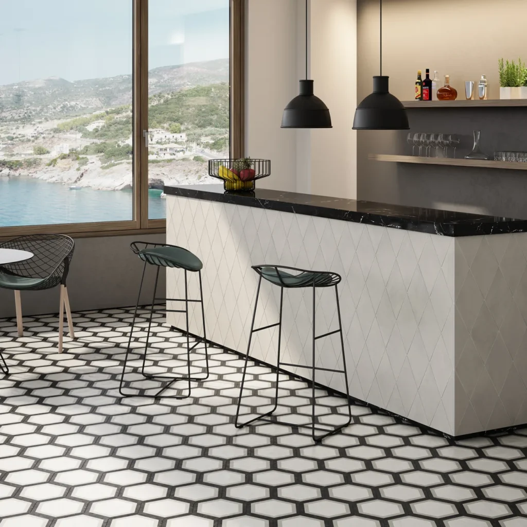 Allora rectangle tile sample kitchen flooring