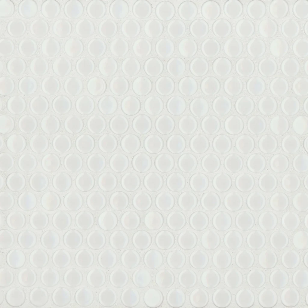 360 3/4 Penny Round Mosaic in White Glossy