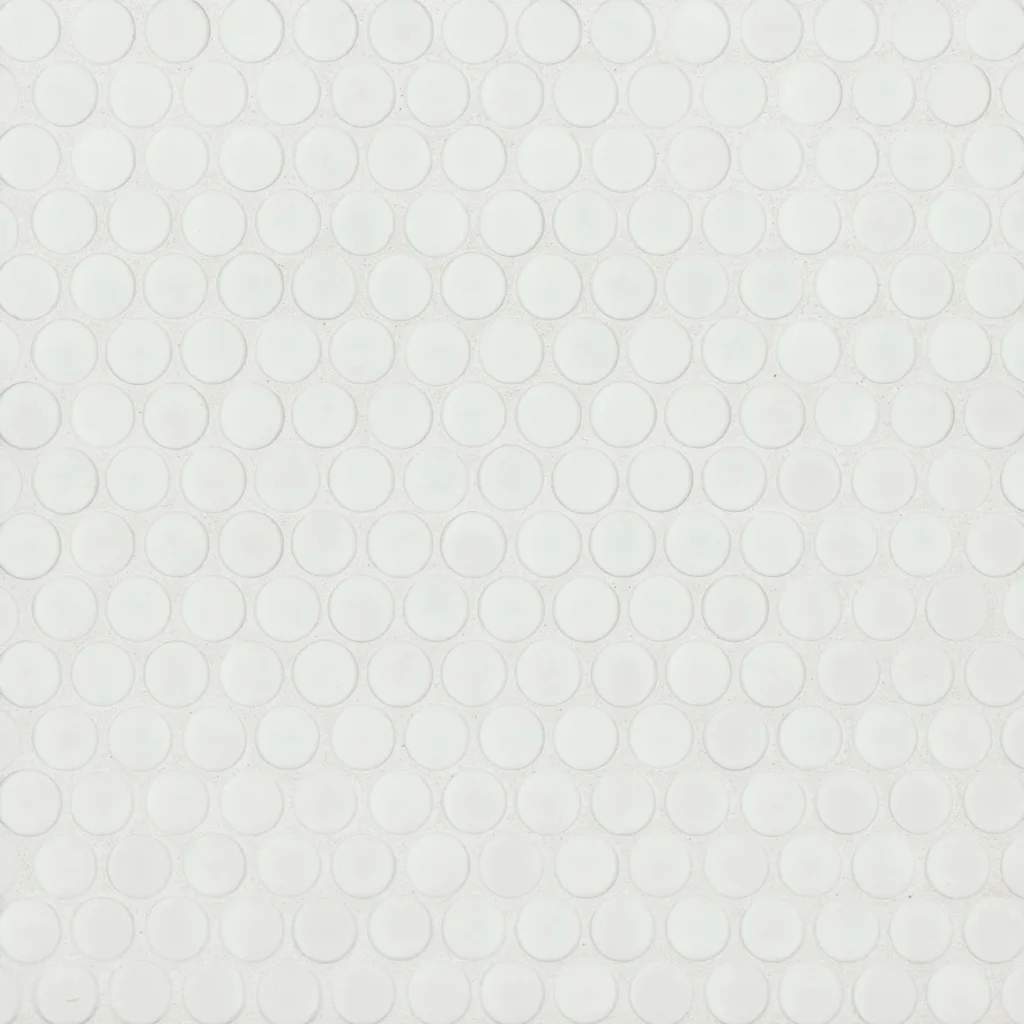 360 3/4 Penny Round Mosaic in White Matte