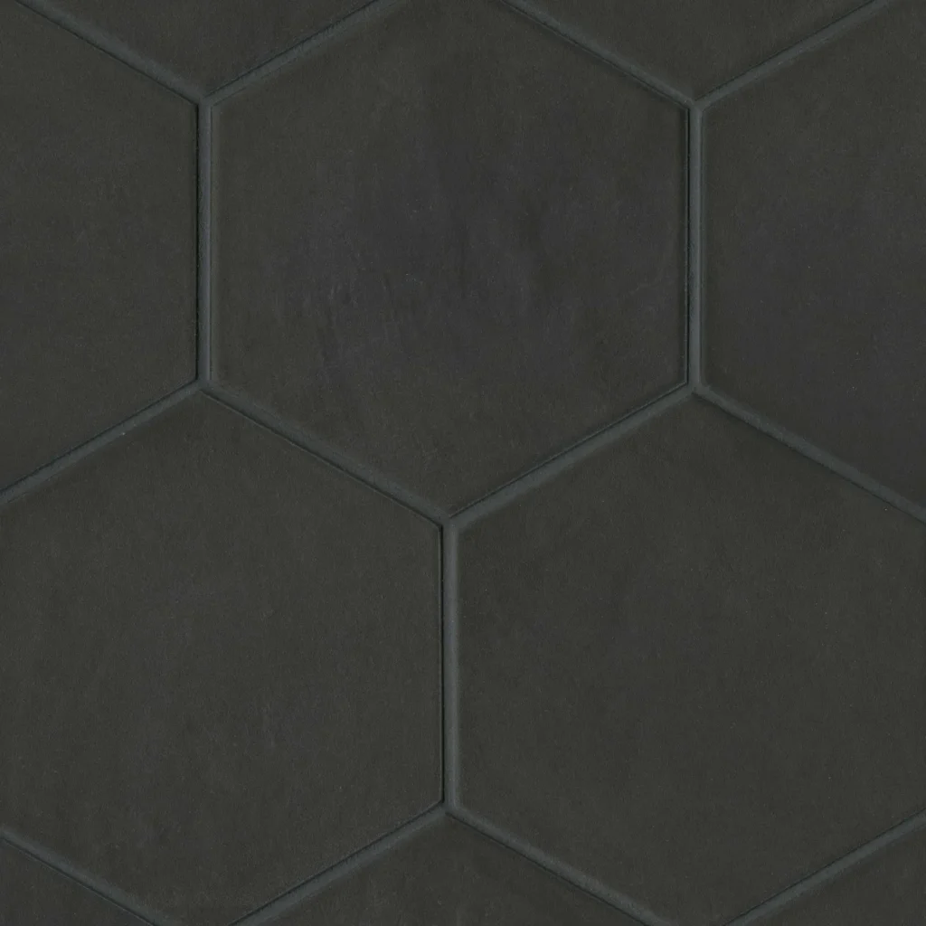 Allora 8.5 x 10 Matte Hexagon Porcelain in Black