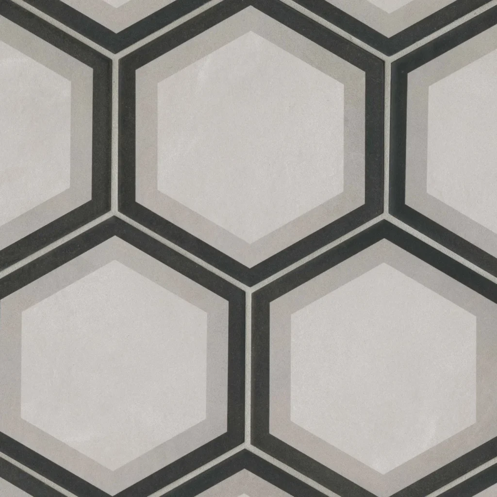 Allora 8.5 x 10 Matte Hexagon Deco Porcelain in Telaio