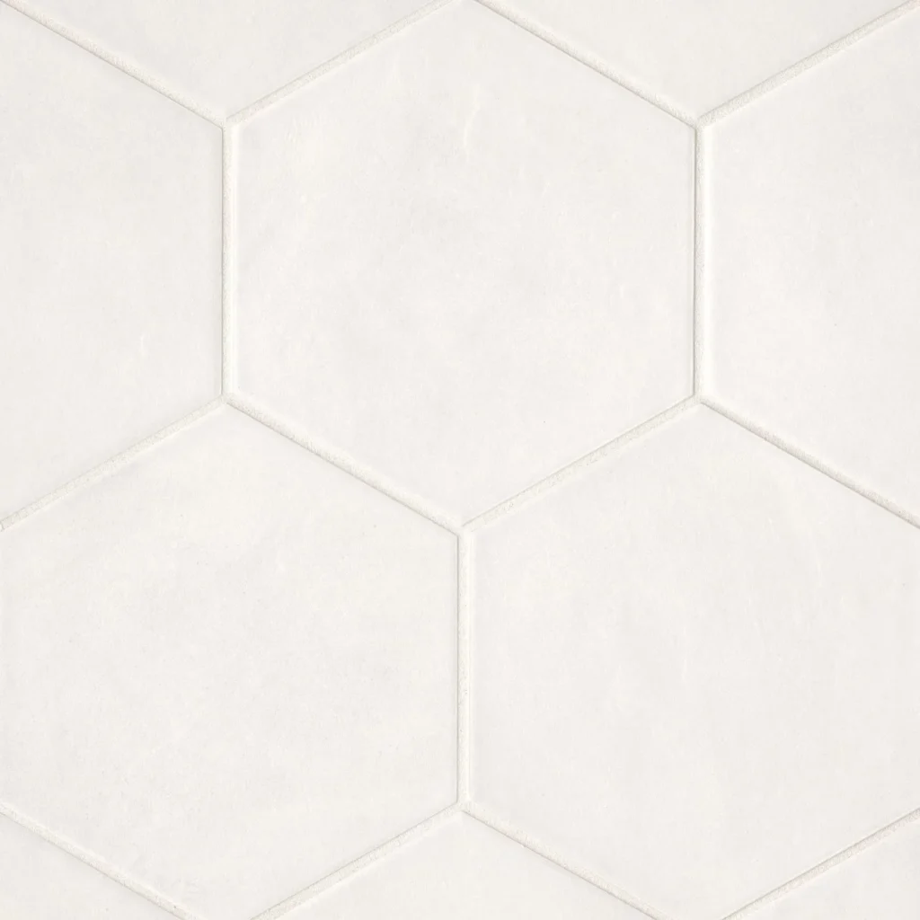 Allora 8.5 x 10 Matte Hexagon Porcelain in White