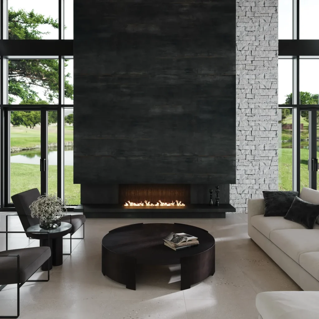 area 51 square sample fireplace surround black