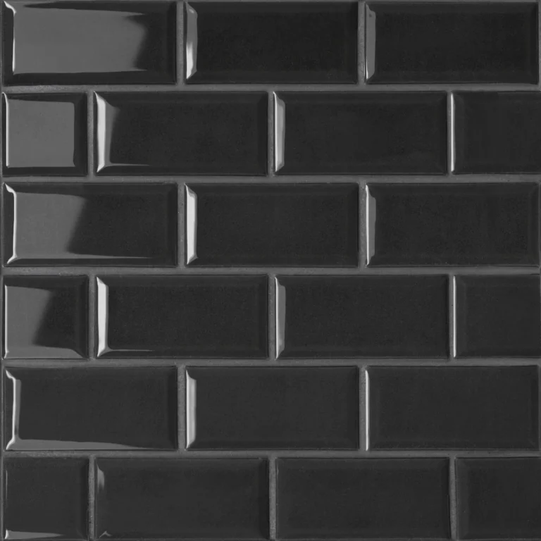 Le Cafe 2 x 4 Porcelain Mosaic Bevel in Black Glossy