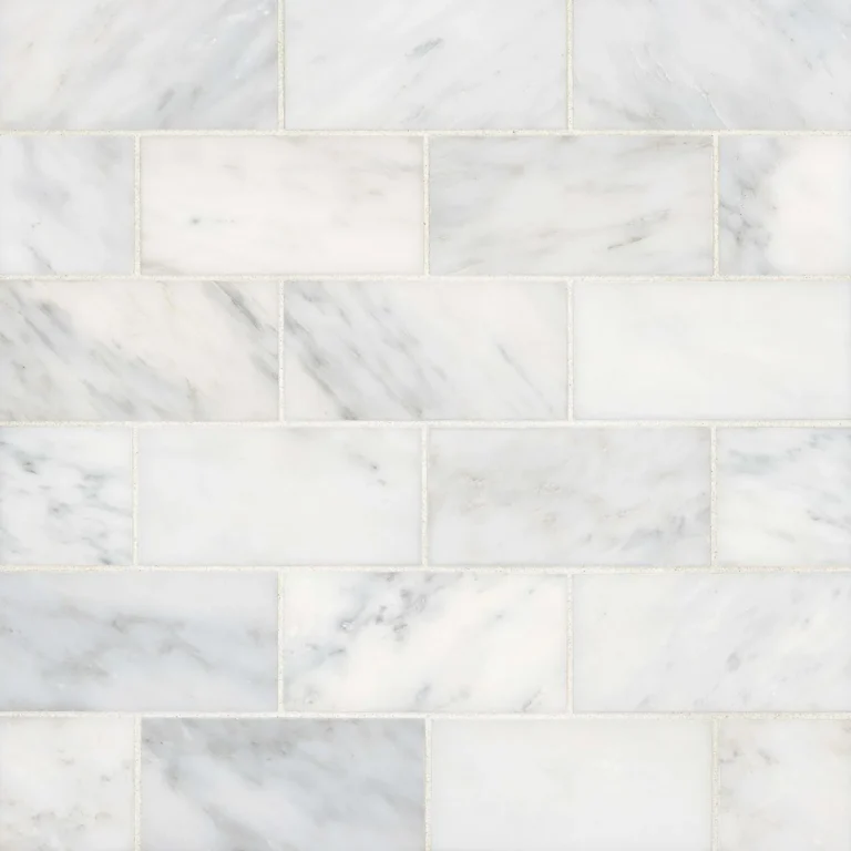 Ferrara 3 x 6 Honed Marble Tile in Bianco