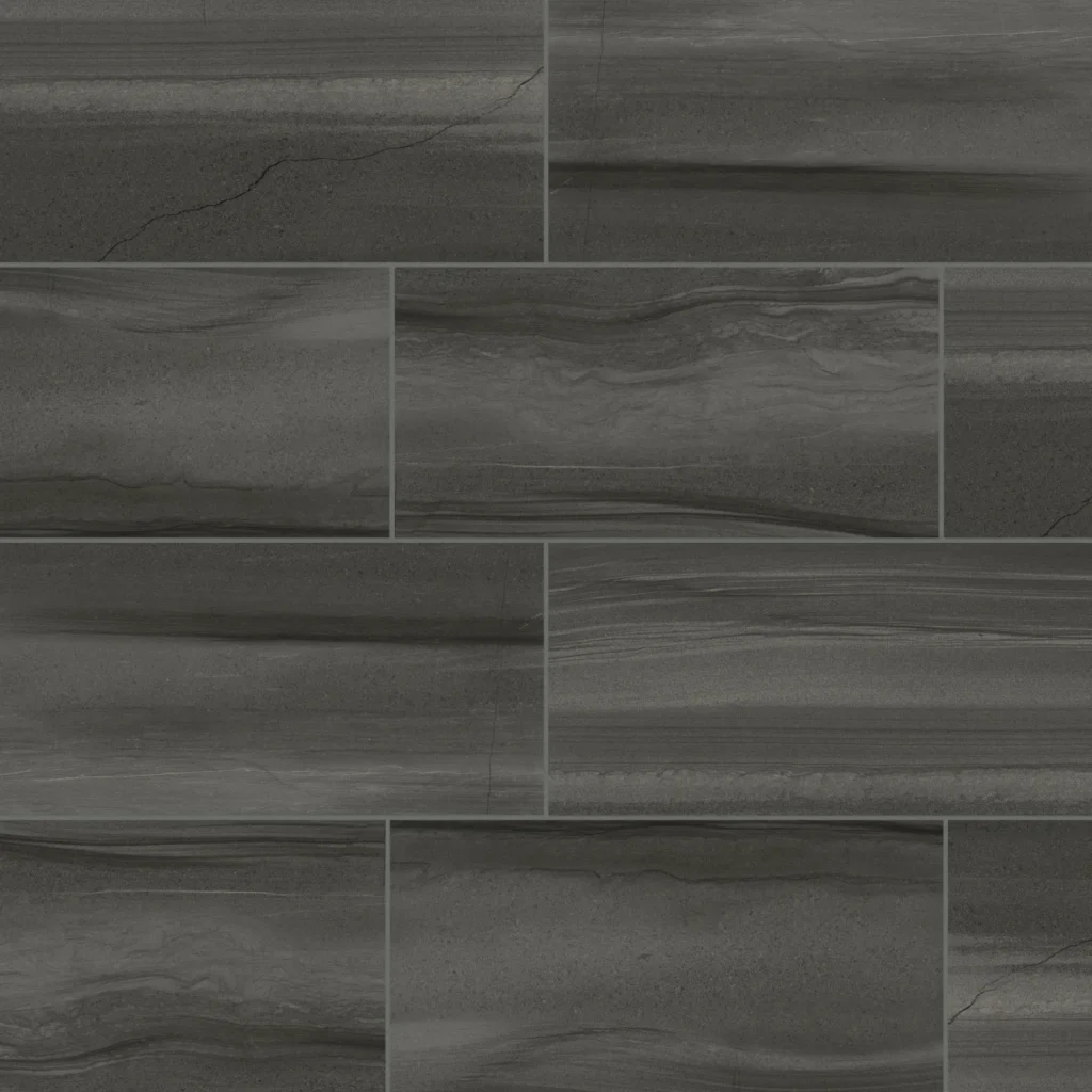 Linear Stone 12 x 24 Honed Porcelain Field Tile in Black