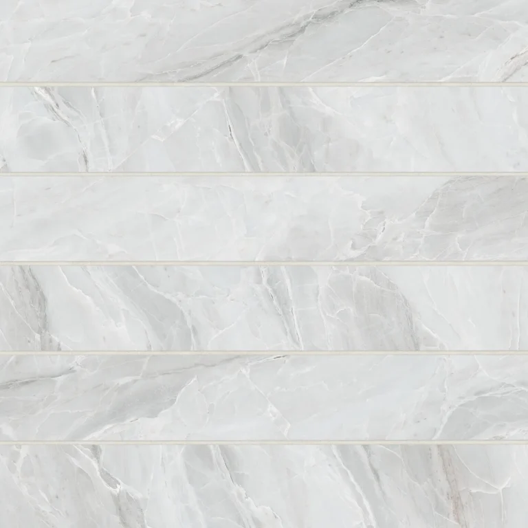 Magnifica 4 x 24 - 8mm Polished Porcelain Tile in Pietra Bianca