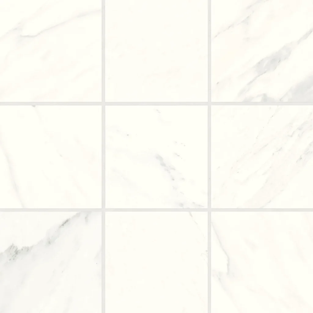 Magnifica 4 x 4 Honed Porcelain Mosaic Tile in Luxe White