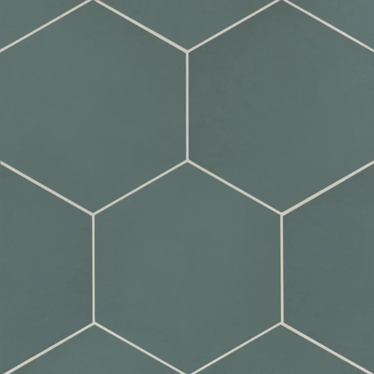 Makoto 10 x 11.5 Hexagon Matte Porcelain Tile in Arashi Blue