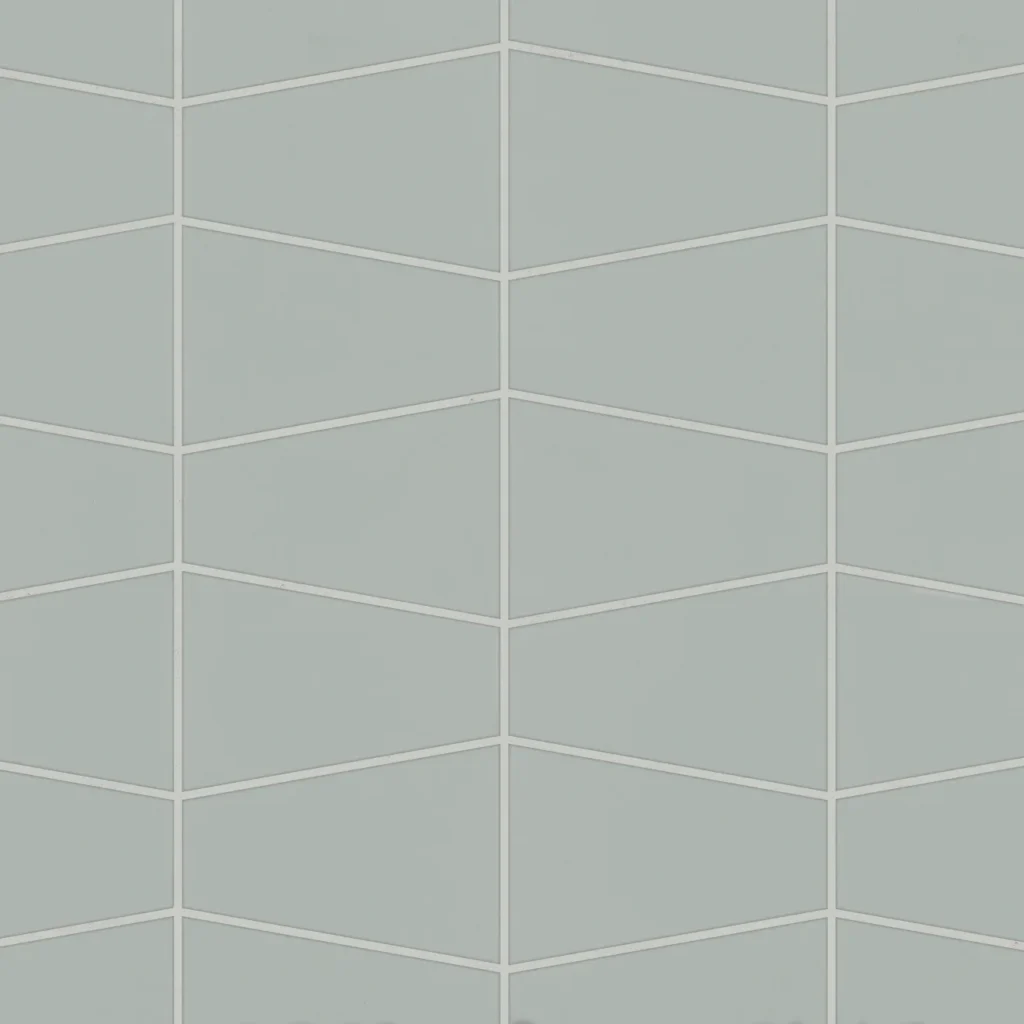 Marin Trapezoid Matte Porcelain Mosaic in Aloe Green