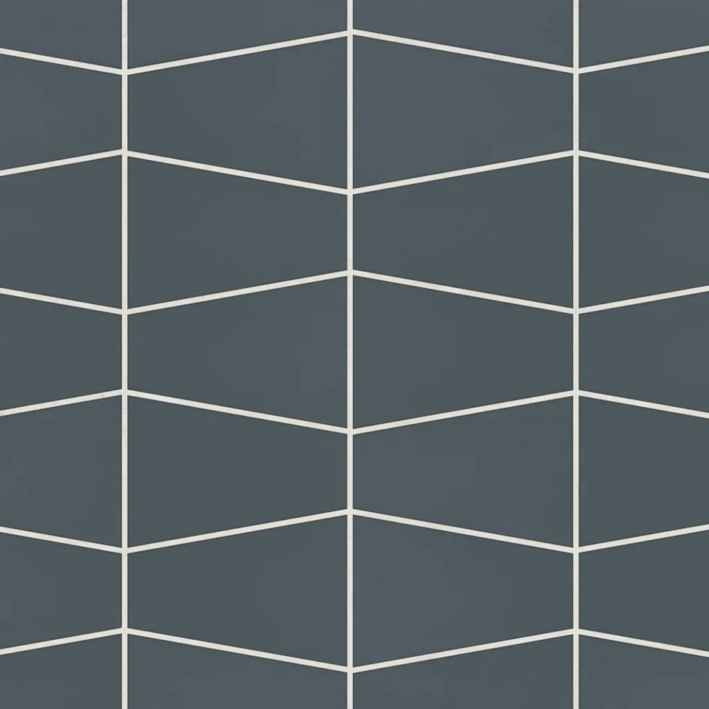 Marin Trapezoid Matte Porcelain Mosaic in Midnight Tide