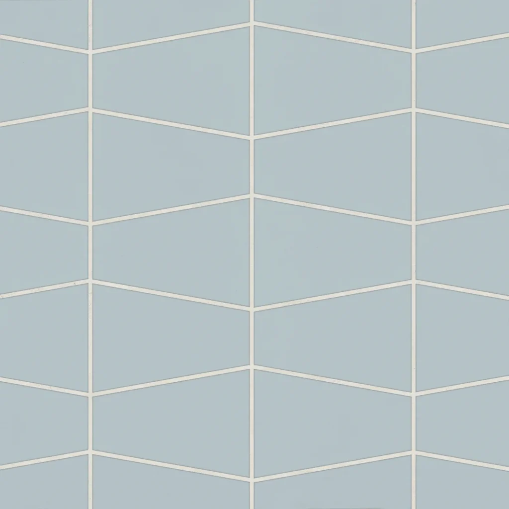 Marin Trapezoid Matte Porcelain Mosaic in Misty Blue