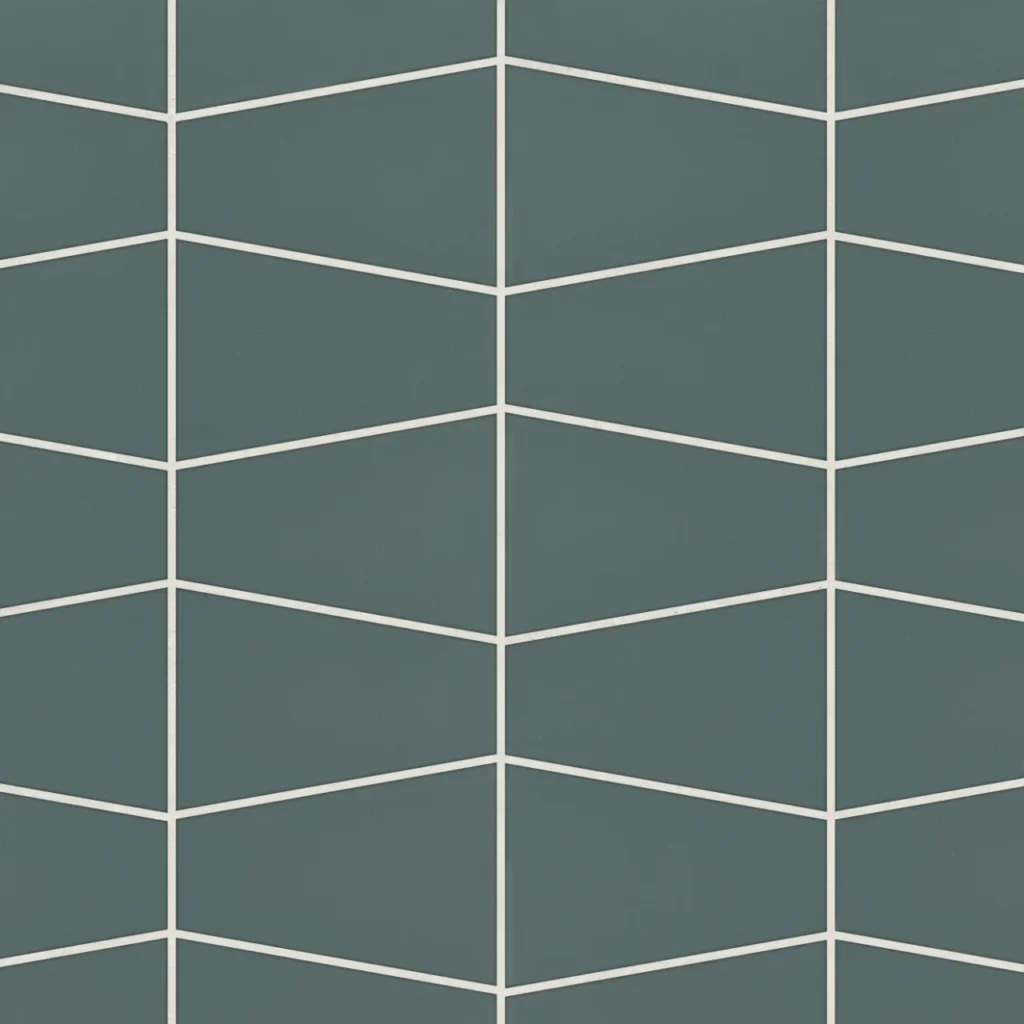 Marin Trapezoid Matte Porcelain Mosaic in Ocean Teal