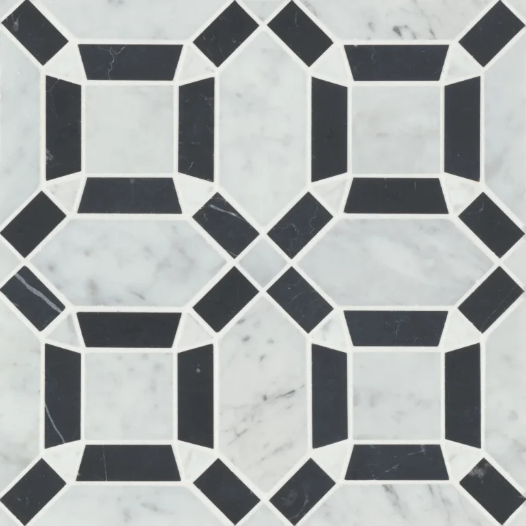 Matisse Mosaic 1 Marble Blend in White Carrara & Nero Marquina