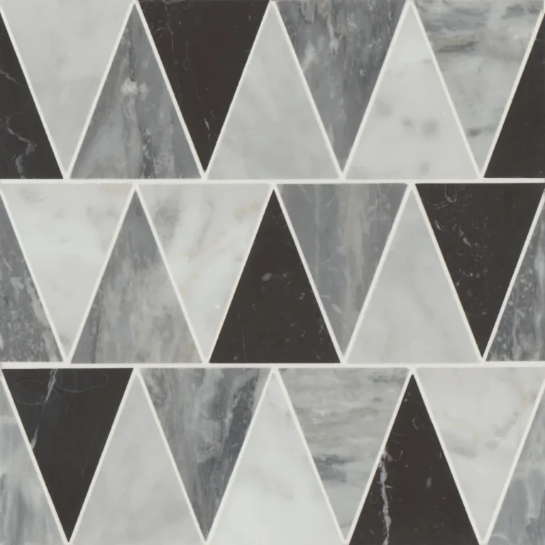 Modni Beckett Honed Marble Mosaic Tile in Cool Blend