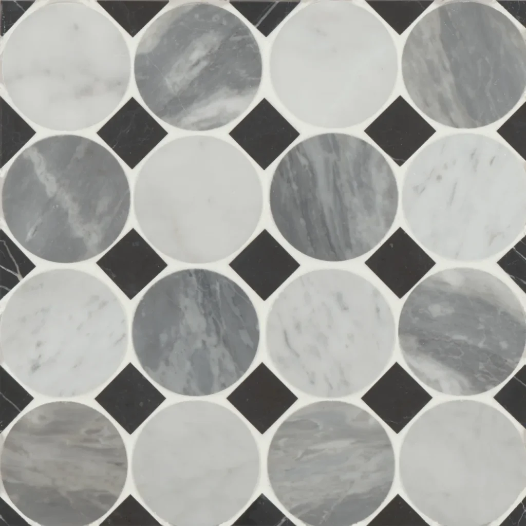 Modni Emery Honed Marble Mosaic Tile in Cool Blend