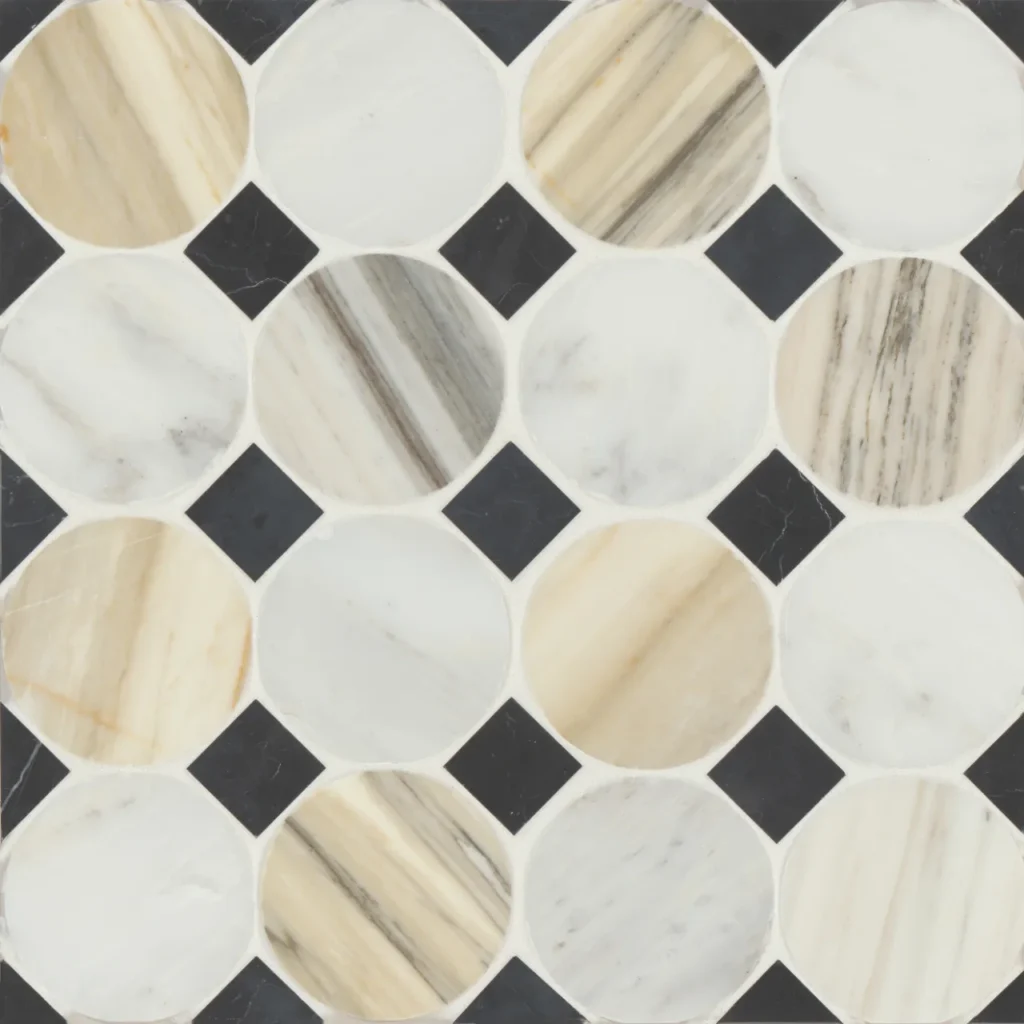 Modni Emery Honed Marble Mosaic Tile in Warm Blend