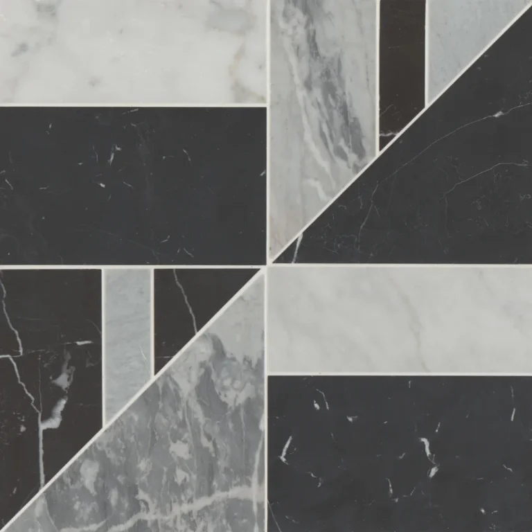 Modni Lennox Honed Marble Mosaic Tile in Cool Blend