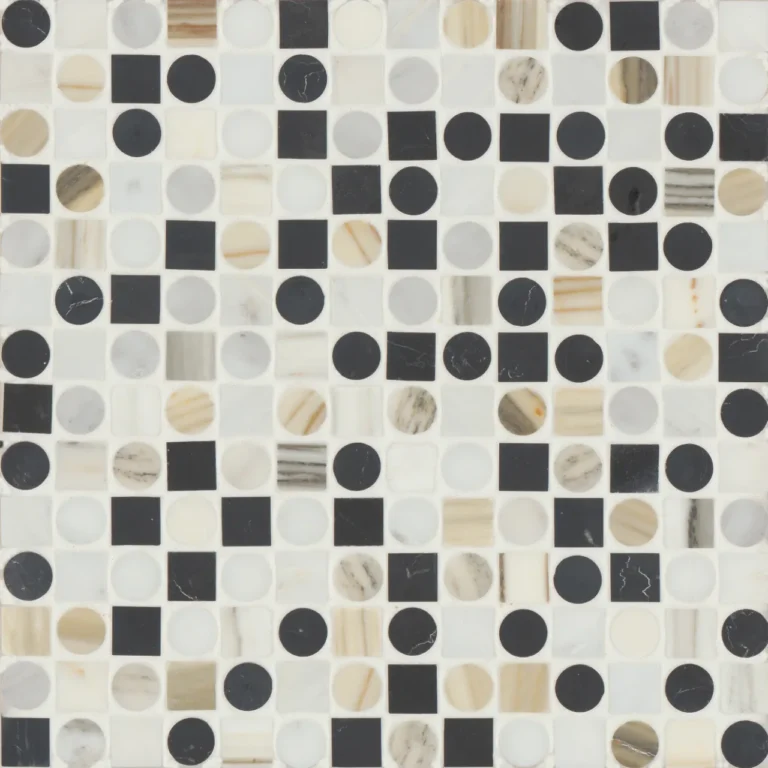 Modni Monroe Honed Marble Mosaic Tile in Warm Blend