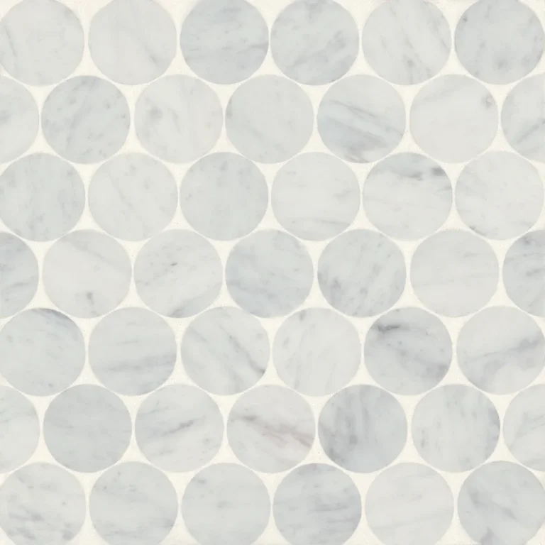 Monet Honed Marble Mosaic 10 Tile in White Carrara