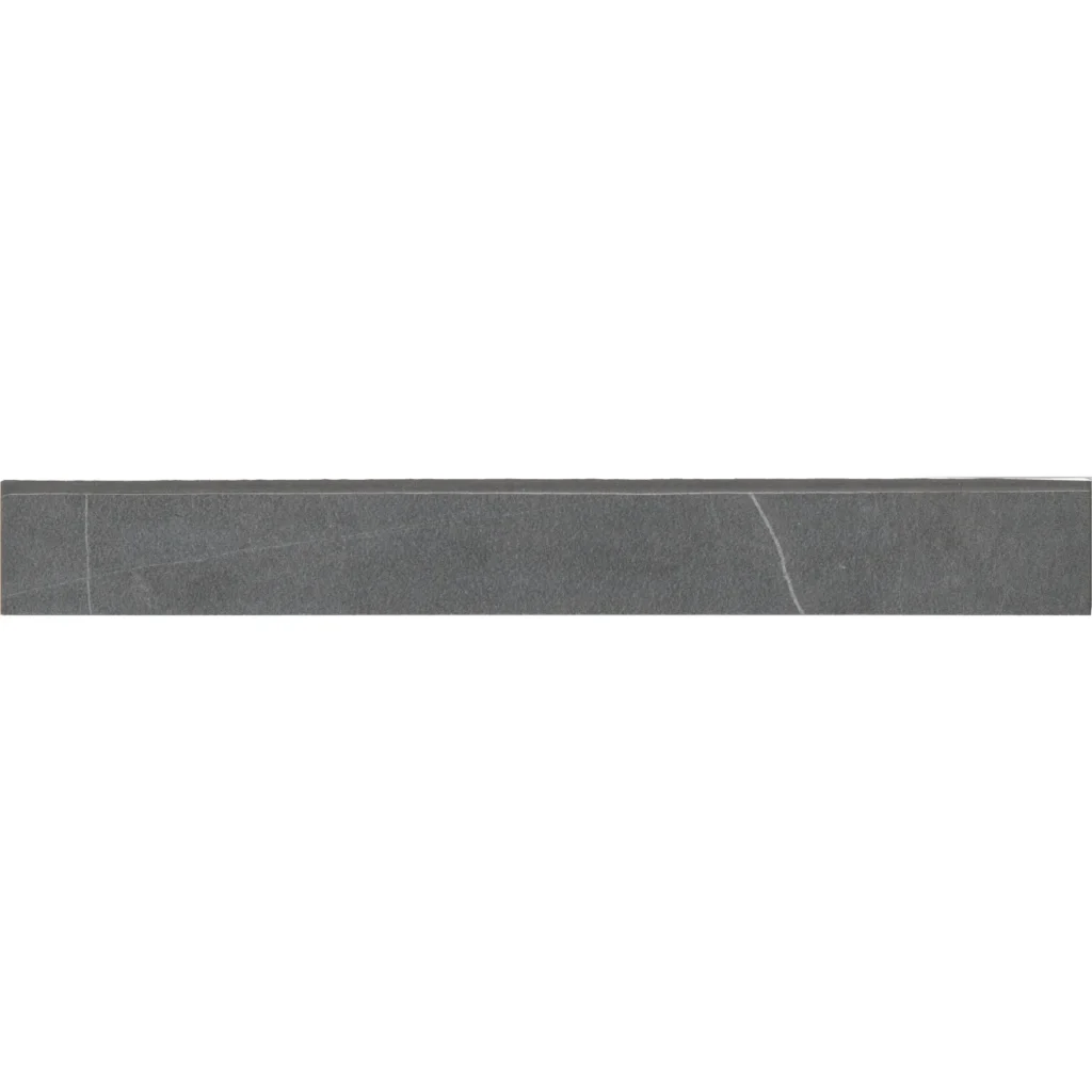 Nomade 3 x 24 Matte Porcelain Bullnose Trim in Noir