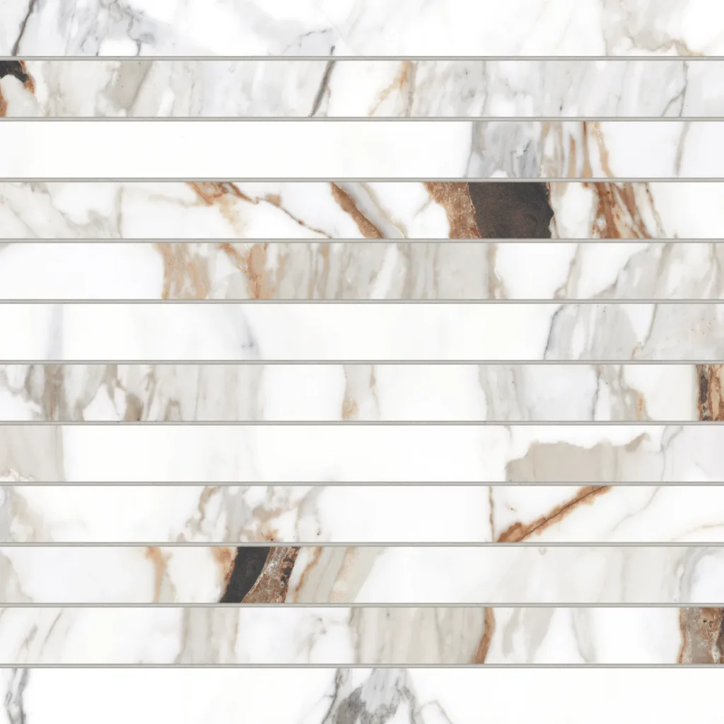 Prati 1 x 12 Honed Porcelain Mosaic in Calacatta Macchia Vecchia