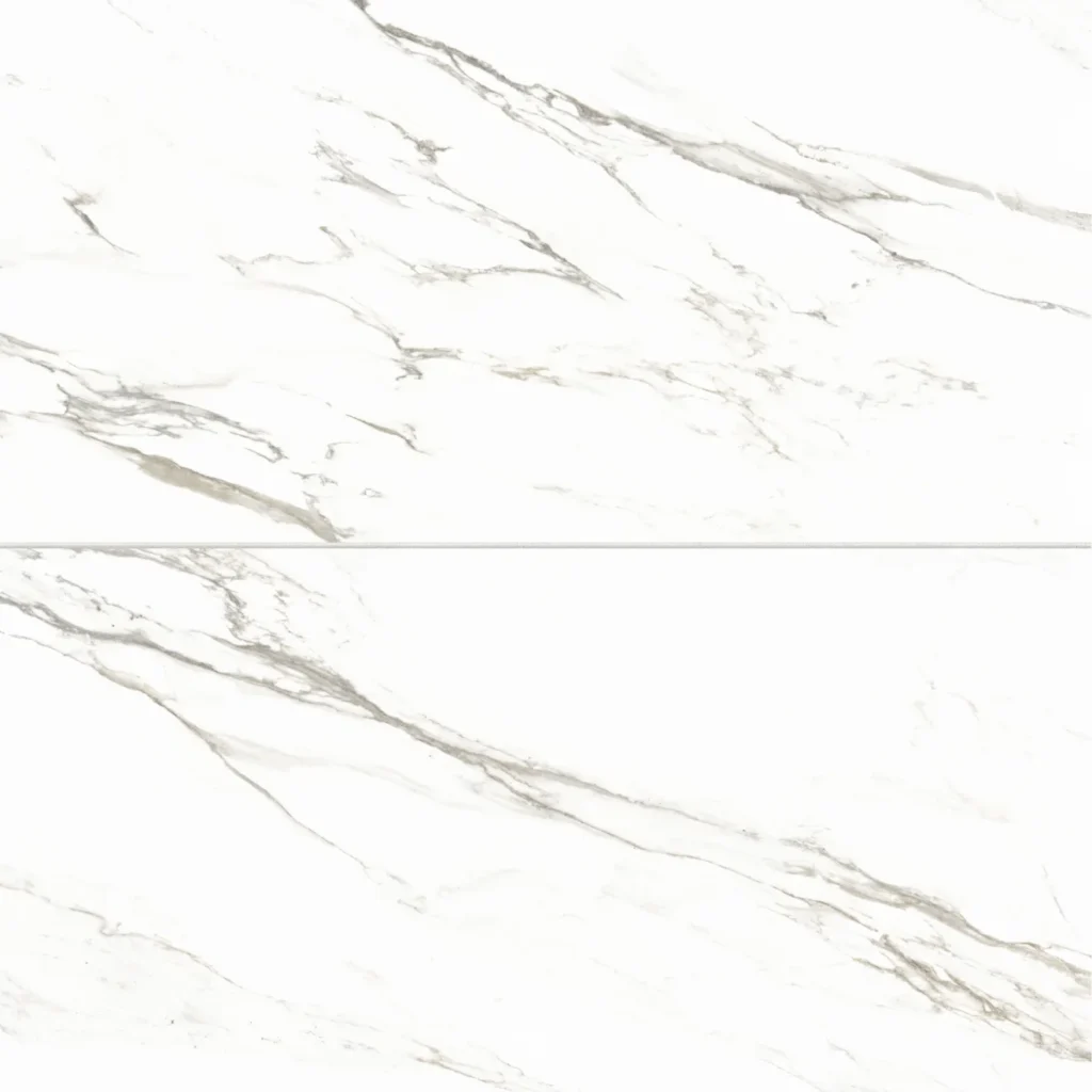 Prati 24 x 48 Polished Porcelain Field Tile in Calacatta Borghini Warm